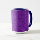 Lila Paisley Tasse (VorderseiteRechts)