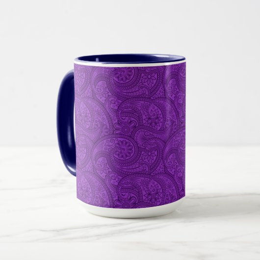 Lila Paisley Tasse (Vorderseite Links)