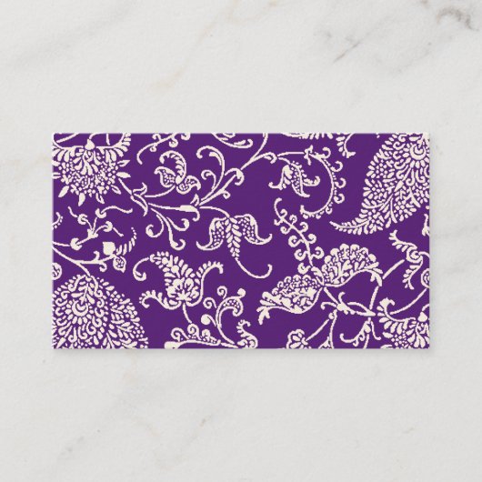Lila Paisley Visitenkarte (Vorderseite)