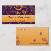 Lila Paisley Visitenkarte (Vorne/Hinten)