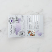 Lila Palm-Imitate Foil Jamaica Wedding Passport Einladung (Innenseite)