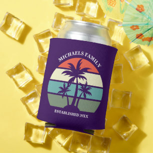 Lila Palm Tree Tropical Island Sunset Beach Luau Dosenkühler