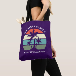 Lila Palme Benutzerdefiniertes Strand Mädchen Tasche
