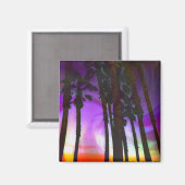 Lila Palmen Magnet (Vorderseite/Rückseite)