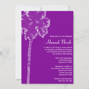 Lila Palmenbaum Tropical Bat Mitzvah Einladungen