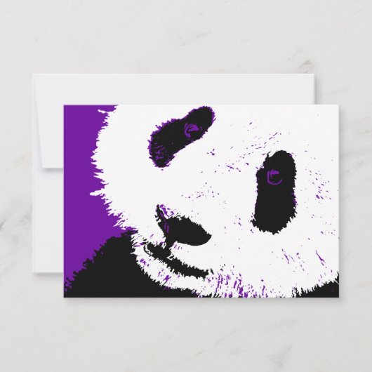 lila Panda Einladung (Vorderseite)
