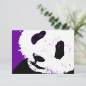 lila Panda Einladung (Stehend Vorderseite)