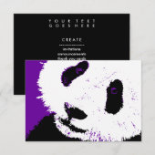 lila Panda Einladung (Vorne/Hinten)