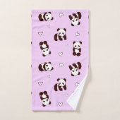 Lila Panda Handtuch Badhandtuch Set (Handtuch)