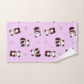 Lila Panda Handtuch Badhandtuch Set (Handtuch)