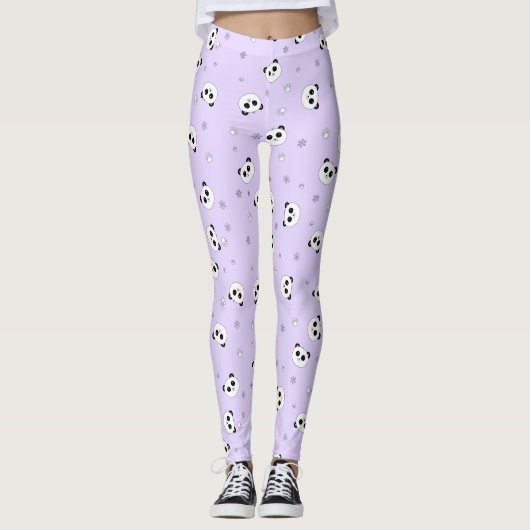 Lila Panda-Leggings das | des Pandas | Baby4Life Leggings (Vorderseite)