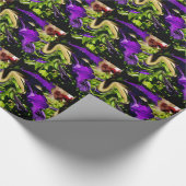 Lila Panik Geschenkpapier (Ecke)
