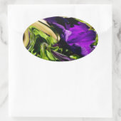 Lila Panik Ovaler Aufkleber (Tasche)