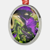 Lila Panik Silbernes Ornament (Links)