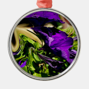 Lila Panik Silbernes Ornament