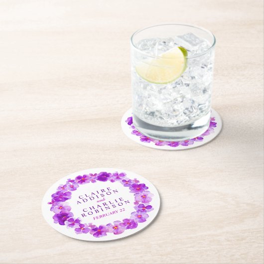 Lila Panikschaden Blume Untersetzer (Vor Ort)