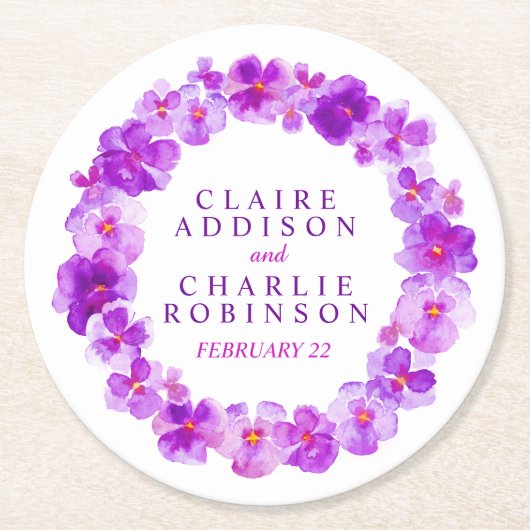 Lila Panikschaden Blume Untersetzer (Vorderseite)