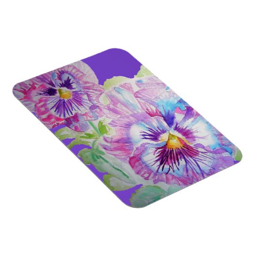 Lila Pansa Art Flora Blume Magnet (Rechte Seite)
