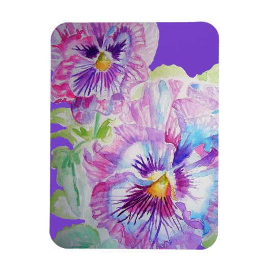 Lila Pansa Art Flora Blume Magnet (Vertikal)