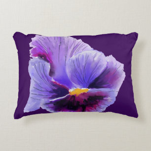 Lila Pansie Pilze Zierkissen