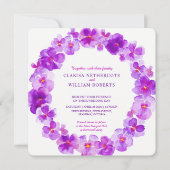 Lila Pansy Aquarell Blume Einladung zur Hochzeit (Vorderseite)
