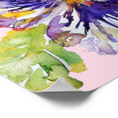 Lila Pansy Art Blumenstrauß Blume Wasserfarben Pos Poster (Ecke)