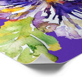 Lila Pansy Art Blumenstrauß Blume Wasserfarben Pos Poster (Ecke)