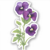 Lila Pansy Aufkleber (Vorderseite)