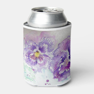 Lila Pansy Blume Aquarellmalerei Dosenkühler