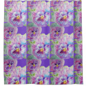 Lila Pansy Blume Blumenduschvorhang Duschvorhang (Vorderseite)