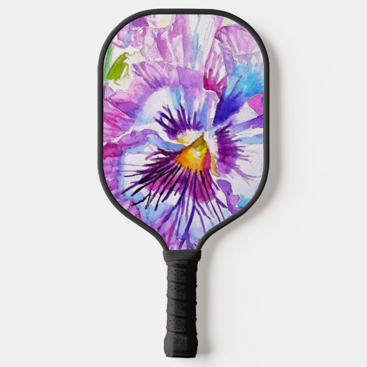 Lila Pansy Blume Blumenfrauen Liebe Pickleball Schläger (Rückseite)