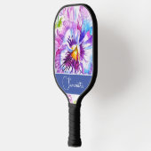 Lila Pansy Blume Blumenfrauen Liebe Pickleball Schläger (Links)