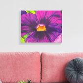 Lila Pansy Blume Closeup Zeichnend Originale Kunst Leinwanddruck (Insitu (Wohnzimmer))