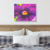 Lila Pansy Blume Closeup Zeichnend Originale Kunst Leinwanddruck (Insitu (Schlafzimmer))