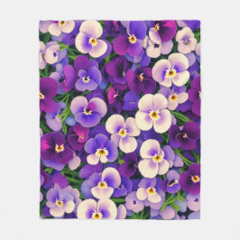 Lila Pansy Blume Fleecedecke