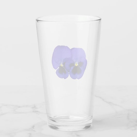 Lila Pansy Blume Glas (Rückseite)