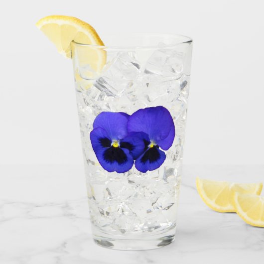 Lila Pansy Blume Glas (Vorderseite Ice)