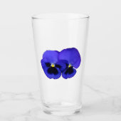 Lila Pansy Blume Glas (Vorderseite)
