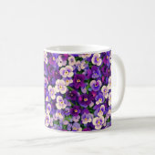 Lila Pansy Blume Kaffeetasse (VorderseiteRechts)