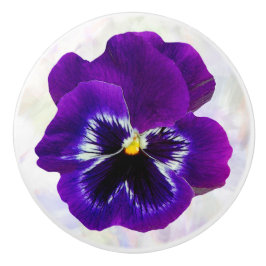 Lila Pansy-Blume Keramikknauf