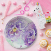 Lila Pansy-Blume-Musterpapierplatte Party Pappteller (Party)