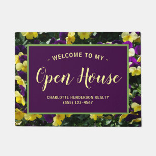 Lila Pansy Blume Real Anwesen Open House Fußmatte