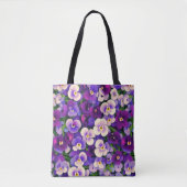 Lila Pansy Blume Tasche (Vorderseite)