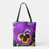 Lila Pansy-Blume Tasche (Rückseite)