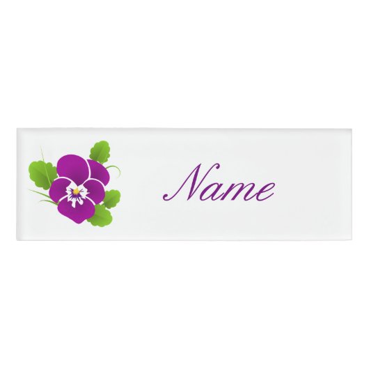 Lila Pansy Blume Thunder_Cove Namenschild (Vorderseite)