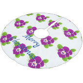 Lila Pansy Blume Thunder_Cove Polyester Weihnachtsbaumdecke (Schrägansicht)