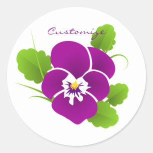 Lila Pansy Blume Thunder_Cove Runder Aufkleber