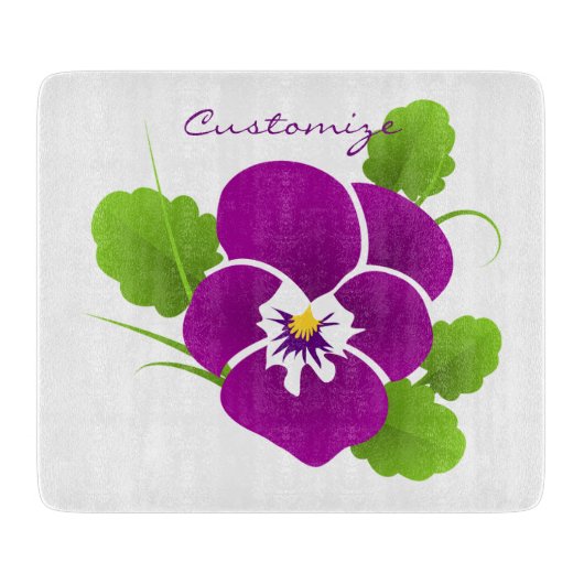 Lila Pansy Blume Thunder_Cove Schneidebrett (Vorderseite)