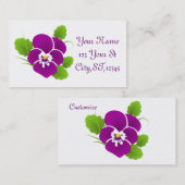 Lila Pansy Blume Thunder_Cove Visitenkarte (Vorne/Hinten)