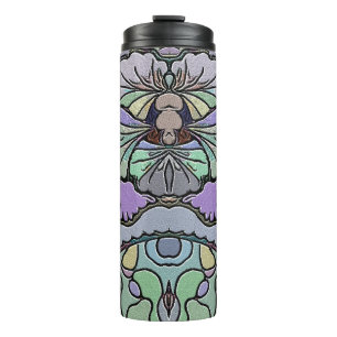 Lila Pansy-Blume Vintages Mosaik elegant Thermosbecher